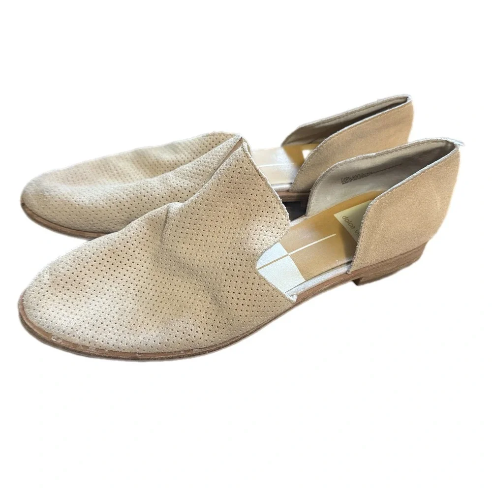 Dolce Vita Cody Flats Women 7.5 Tan Excellent Perforated Leather d'Orsay Loafers